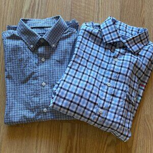 Quality 2pk Cremieux Men's Button Up Collared Causal Dress Shirt Size Large